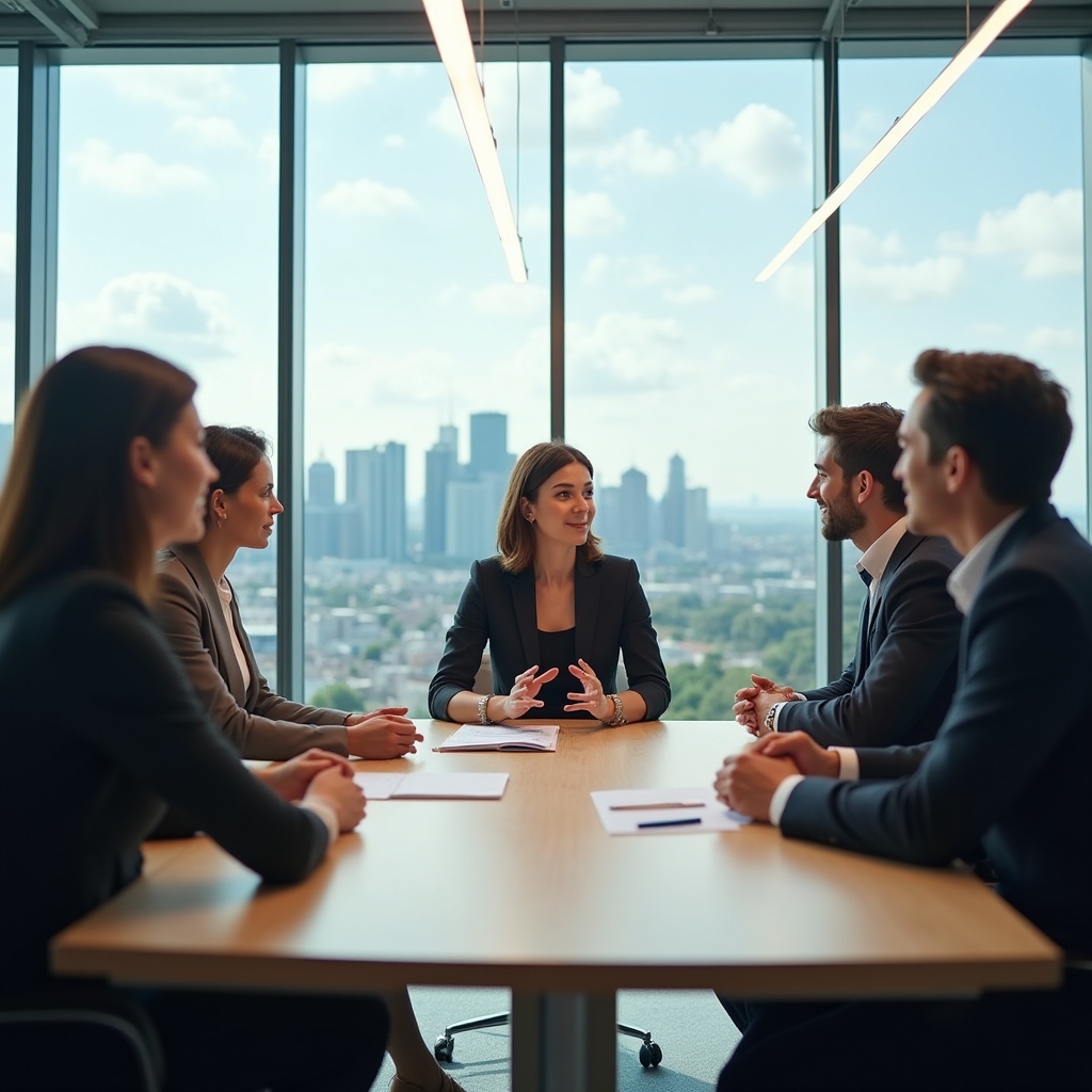 Kleine Gruppe im Gespräch während eines Workshops am Nachmittag