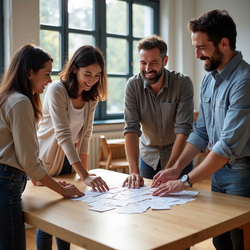 Team bei einer praktischen Übung während des Workshops